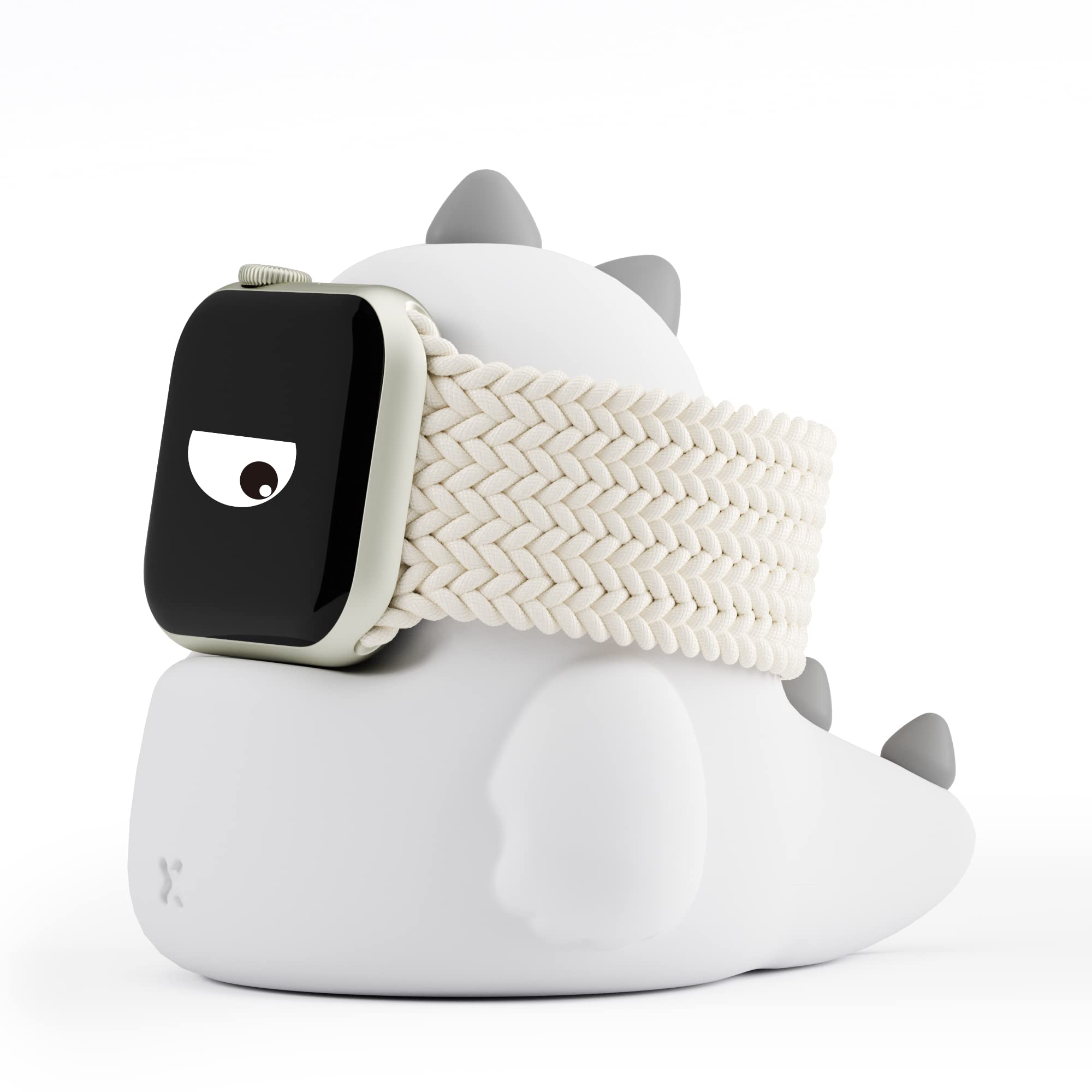 ELETIUO Charger Stand Compatible with Apple Watch Series Ultra2/Ultra/10/9/8/SE2/7/6/SE/5/4/3/2/1 (49/46/45/44/42/41/40/38mm),Dinosaur iWatch Charging Dock,Supports Nightstand Mode,White