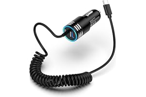 BORDSEK iPhone 16e Car Charger USB C, 60W Dual PD Super Fast Charging Car Adapter with Coiled USB-C Cable for Apple 16 Pro Max/16 Pro/15 Plus/15 Pro, iPad mini/Air/Pro 11 13inch, Type C cargador para for Car