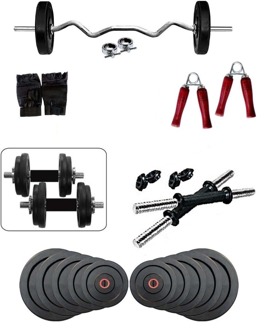 Protoner 10 Kg Home Gym Set with 3 Rods.