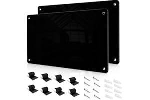 XYK 17.1" x 11.8" 2 Pack Black Metal Magnetic Board - Magnet Bulletin Board to Display Magnetic Letters Numbers Animal, Poetry, Spice Jars, Notes, Photos, Suitable for Wall, Refrigerator, Cubicle