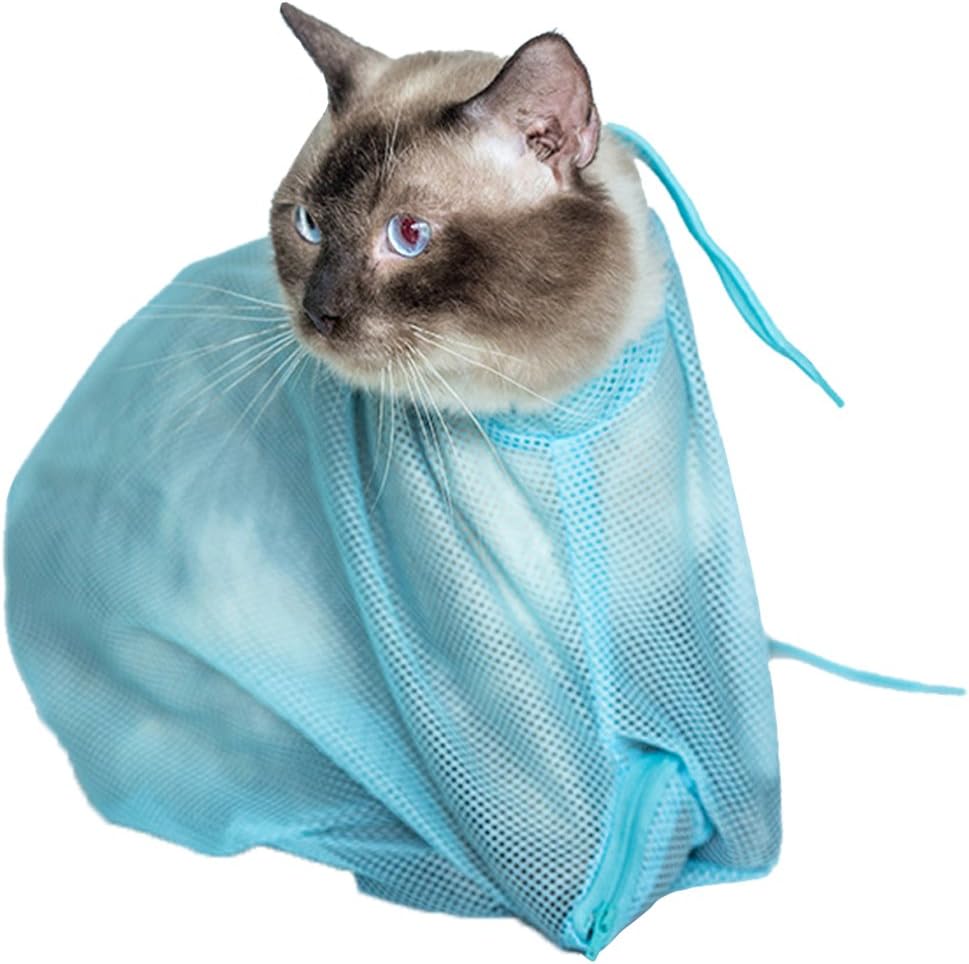 Legendog Cat Bath Bag, Adjustable Anti Scratch Mesh Pet Grooming Bag