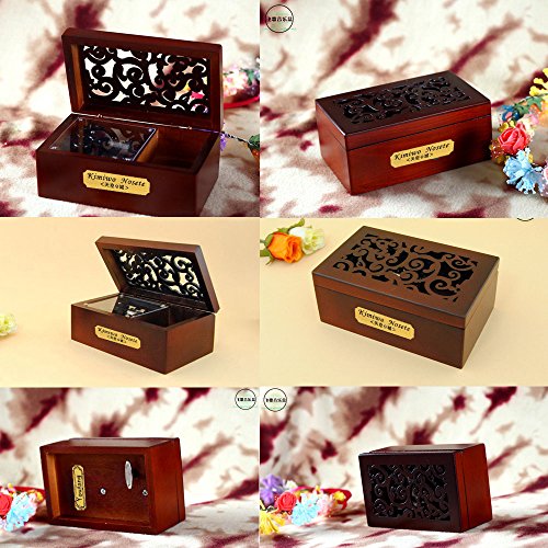 YouTang Creative Hollow Wood 18-Note Wind-up Musical Box,Musical Toys,Tune:Fur Elise - Thumbnail 2