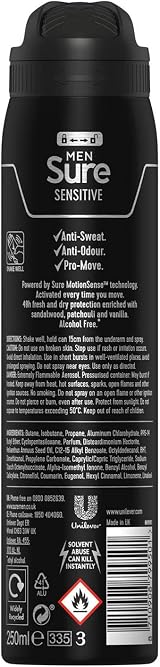 Sure Men Motionsense Sensitive Anti Perspirant Deodorant 6x250ml view 3