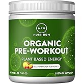 MRM Nutrition Organic Pre-Workout Powder | Island Fusion Flavored | Superfoods + 150mg Natural Caffeine + adaptogens | Clean Energy + Focus| Healthy Blood Flow | Vegan + Non-GMO | 20 Servings
