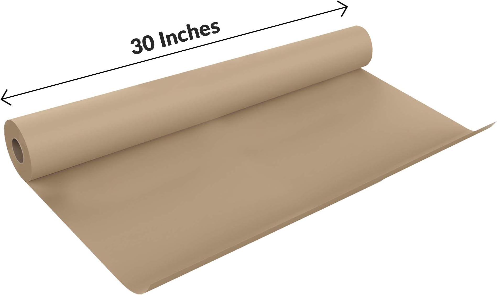 Extra-Wide Brown Kraft USA Paper Jumbo Roll for Large Gift Wrapping, Art, Craft, Postal, Large Packaging, Shipping, Floor Protection, Dunnage, Parcel, Table Runner - Made in USA (30in x 200ft)