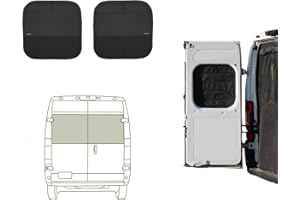 VanEssential Insulated Stealth Blackout Rear Door Window Covers Designed for RAM Promaster Bare Metal Window Frame Van Years 