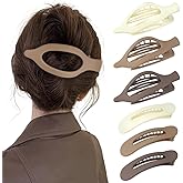 Flat Hair Clips for Women – 6Pcs Matte Hair Claw Clips, 2 Styles No-Dent Flat Hair Clips for Thick and Thin Hair