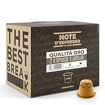 Note D’Espresso Caffè Qualità Oro, Capsule Compatibili con Sistema NESPRESSO, 100 Caps