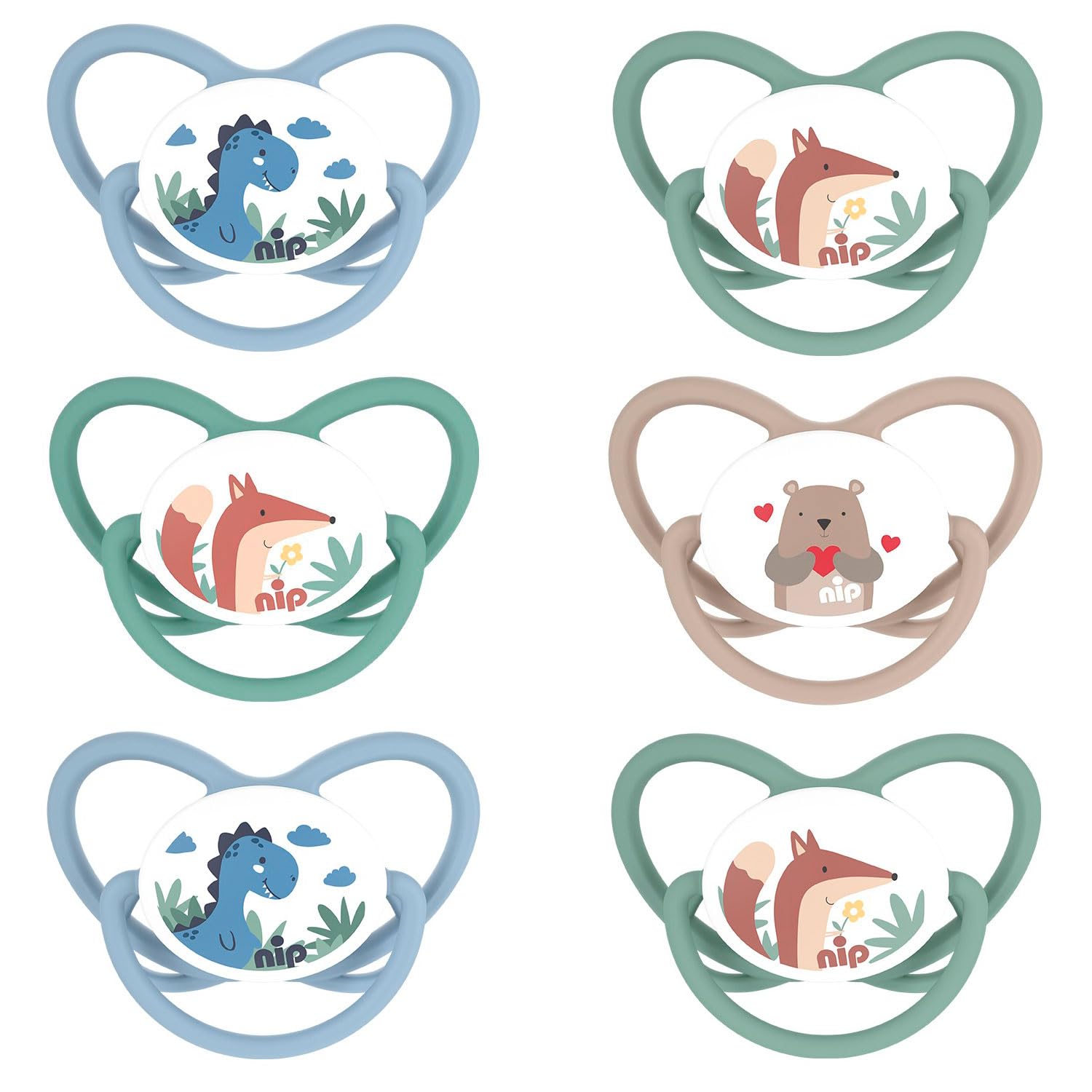 Nip Silicone Dummy Unique Toddlers Size 3 18-36 Months. Pack of 6 Boys, BPA Free Made in Germany