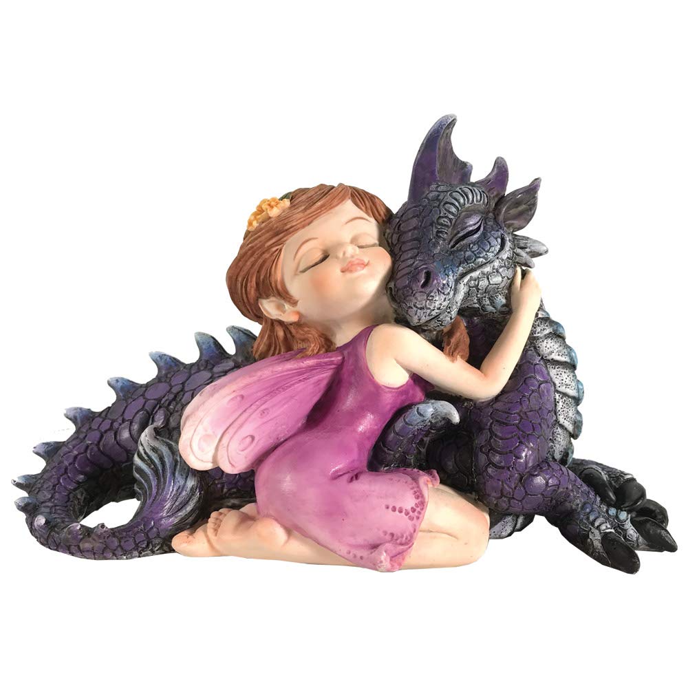 Nemesis Now U5072R0 Companion Cuddle Fairy and Purple Dragon Hugging Figurine, Polyresin, One Size