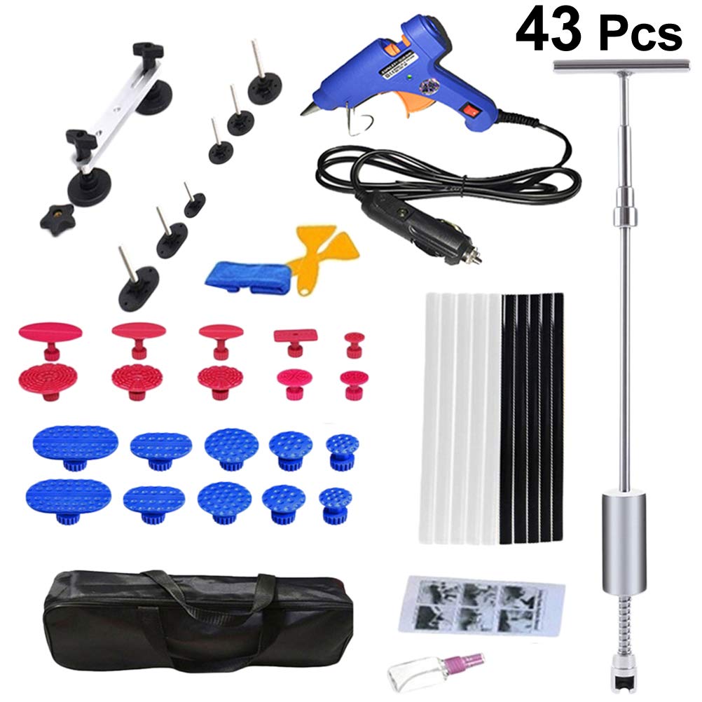 43ピース車のへこみ引き手セットプロフェッショナル合金プルロッドt形状吸引引き自動車へこみ修理ツール金属引き手 Lioobo B07qqwq5tz その他 独特の素材