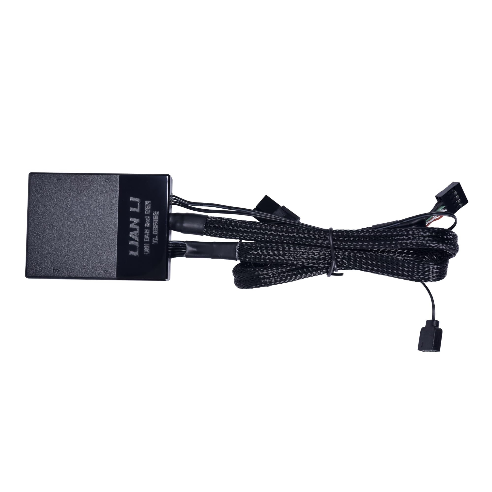 Lian Li UNI Fan TL 120 -Daisy -Chain Style- LCP Fan Blades- Triple Pack- Black - with Controller - (12TL3B.US)