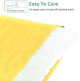 NTBAY 2 Pack Pillowcases 50x90 cm Microfiber Yellow Wrinkle Fade Stain view 3
