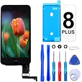 for iPhone 8 Plus Screen Replacement Kit 5.5" LCD Display Assembly Black | Screen Digitizer Full Installation Kit with Repair Tools, Glass Protector &amp; Waterproof Seal, Smooth 3D Touch