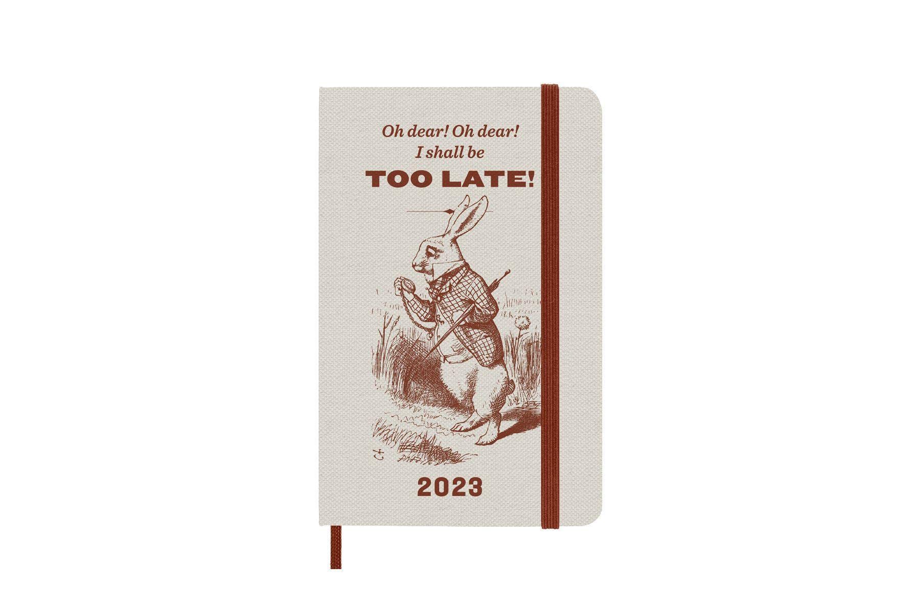 Moleskine Weekly Planner 2023, 12-Month Diary, Limited Edition Alice In Wonderland, Weekly Planner with Hard Cover and Elastic Closure, Pocket Size 9 x 14 cm, Colour Orange โ image 1