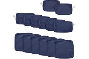 HYuMCCyhT Outdoor Cushion Covers Replacement Patio Cushion Covers for Outdoor Sectional Sofa for Wicker Rattan Patio Furniture Conversation Set with Zipper Fit (14, 25.6" Blue)