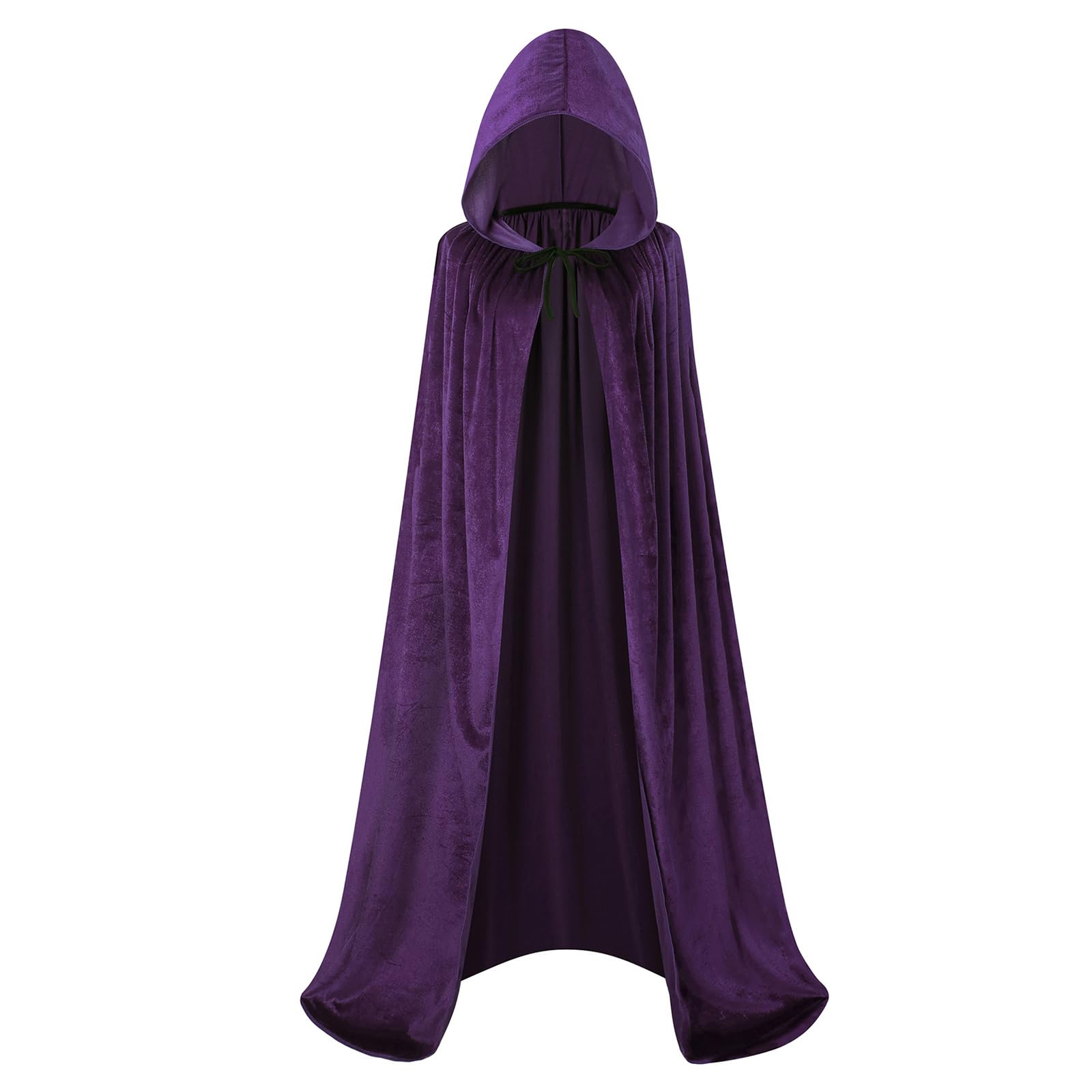 maxToonrain Velvet Hooded Cape for Adults, Unisex Cloak with Hood for Halloween Christmas World Book Day Fancy Dress Costume (130cm, Purple) — image 1