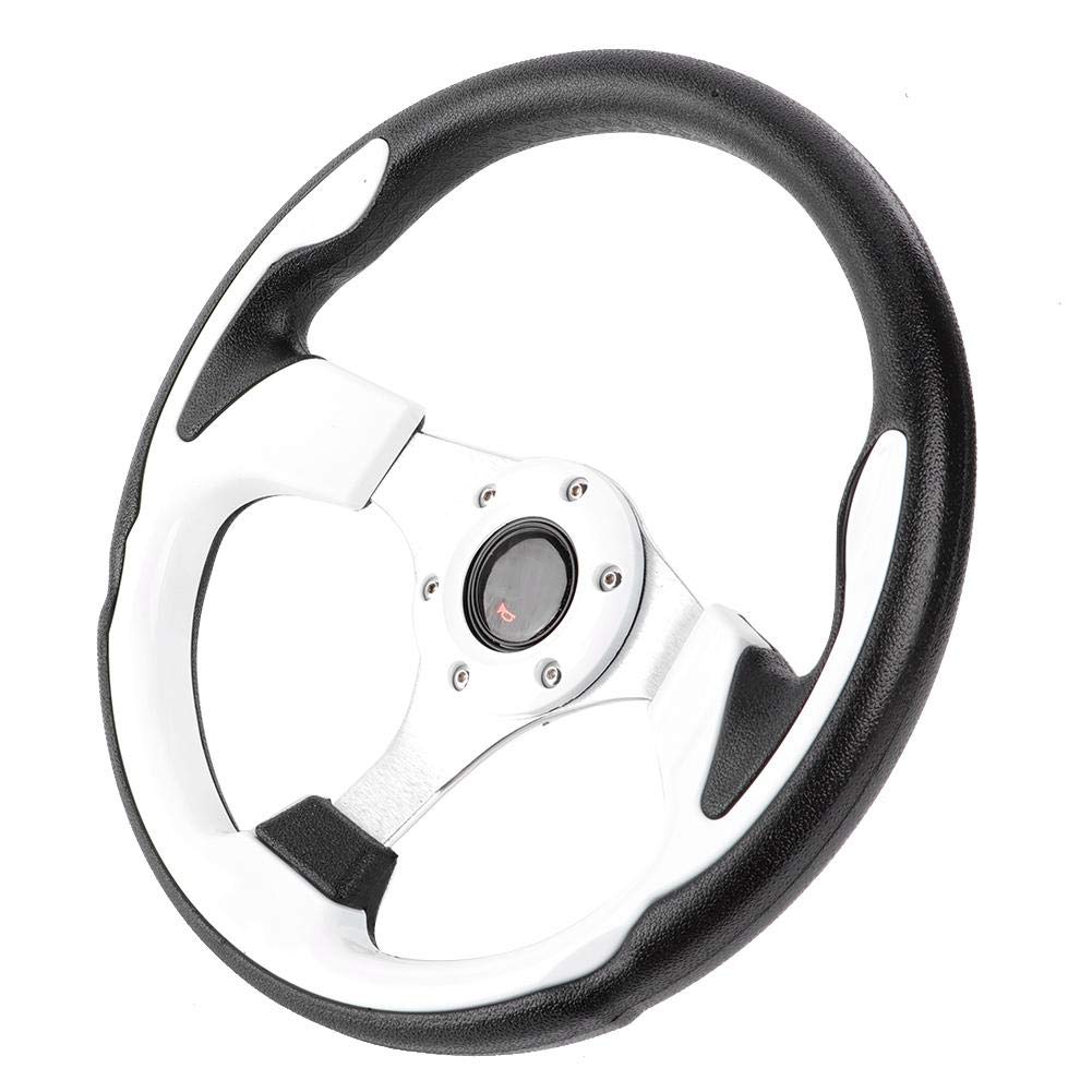 Sportlenkrad 14 Zoll - Universal Racing Lenkrad Leder Schwarz-Rot