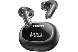 TOZO NC20 Active Noise Cancelling Wireless Earbuds, IPX8 Waterproof Ear Buds, LDAC Hi-Res Sound Stereo Bass, 6 Mics AI Call, 