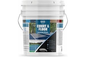 DYCO PAINTS DYCO Court & Floor Anti-Slip Coating - Slip-Resistant Pavement, Cement & Concrete Paint for Pickleball, Tennis & Basketball Courts, Exceeds ADA Standards for Safety Areas (Stone Gray, 5 Gallons)