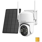 MOJUMORE 4G LTE Cellular Security Camera, No WiFi Security Cameras Wireless Outdoor, Solar Outdoor Camera Wireless, PIR Detection, 2K Color Night Vision, 360° PTZ, Built-in SIM Card