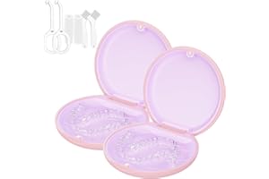 2 Retainer Case, Slim Aligner Cases for Invisalign, Mouthguard Case with Removal Tools& Aligners Chewies& Brush, Removable In