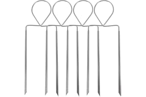 FRCOLOR 4pcs Stainless Steel Barbeque Skewers Double Prong BBQ Grill Forks for Marshmallow Roasting Smores Sticks