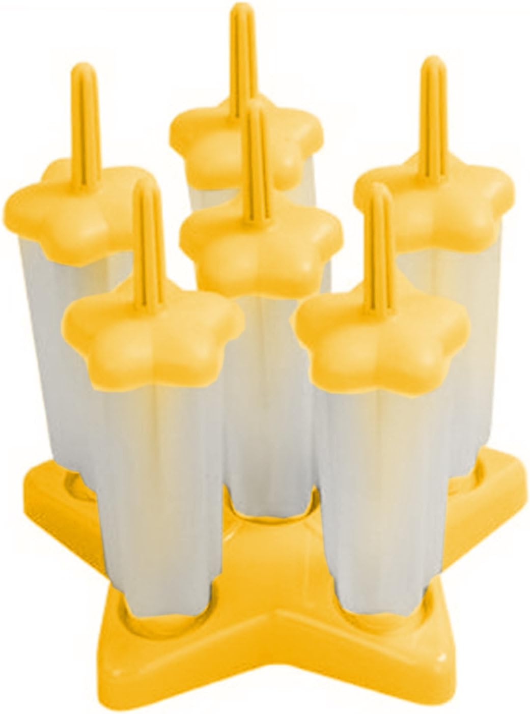 Fashion Pan 5-Cell Star Shaped Ice Lolly Molds (Yellow)