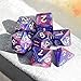 cusdie Polyhedral Dice Sets DND Acrylic Galaxy Dice for Dungeons and Dragons Pathfinder RPG MTG Table Gaming Dice(Blue&Purple)