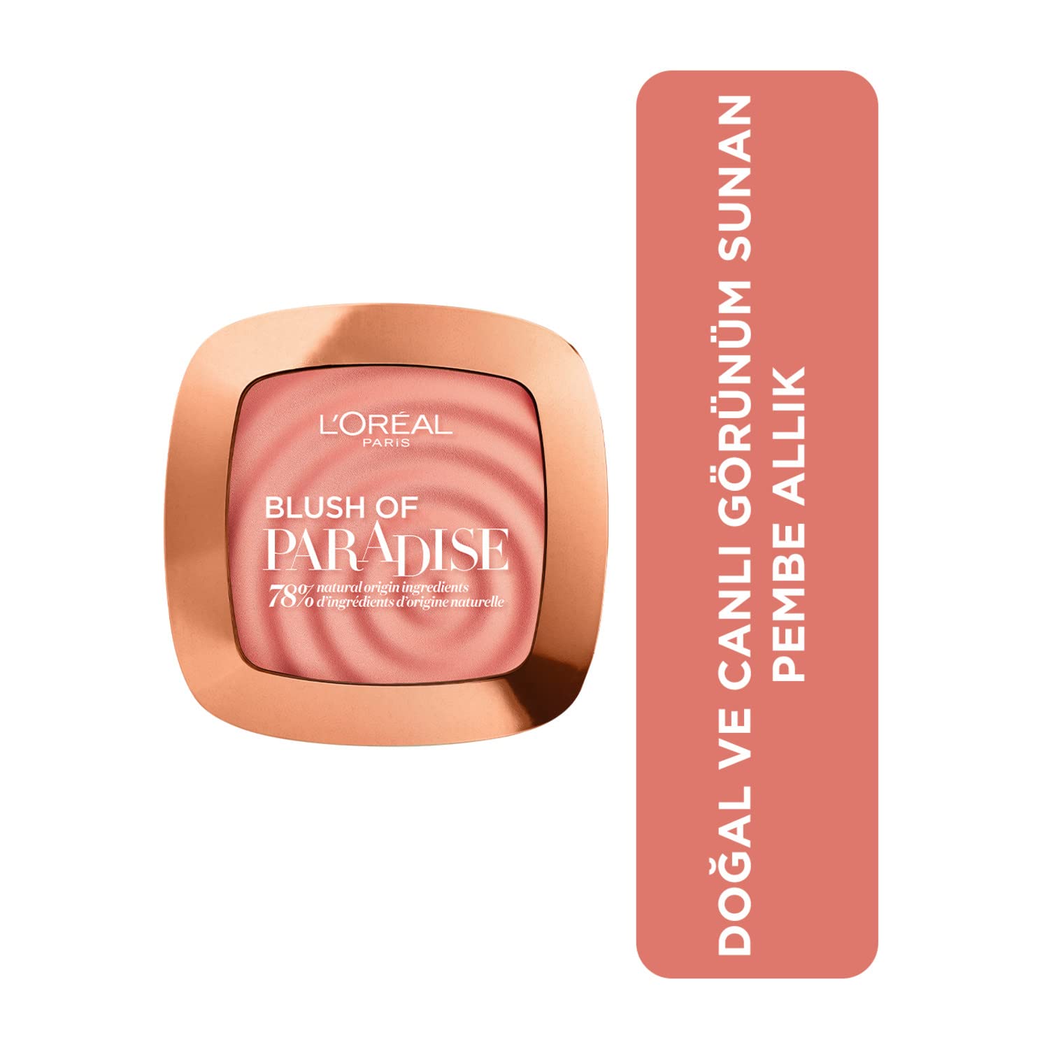 L'Oreal Paris Blush Of Paradise Melon Dollar Baby, A Compact Powder Blush In A Pink Shade, Mirror And Brush Included, Scented, Buildable Formula