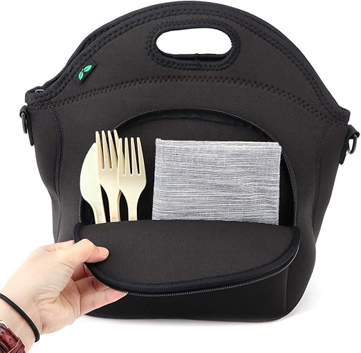 neoprene lunch bag with shoulder strap