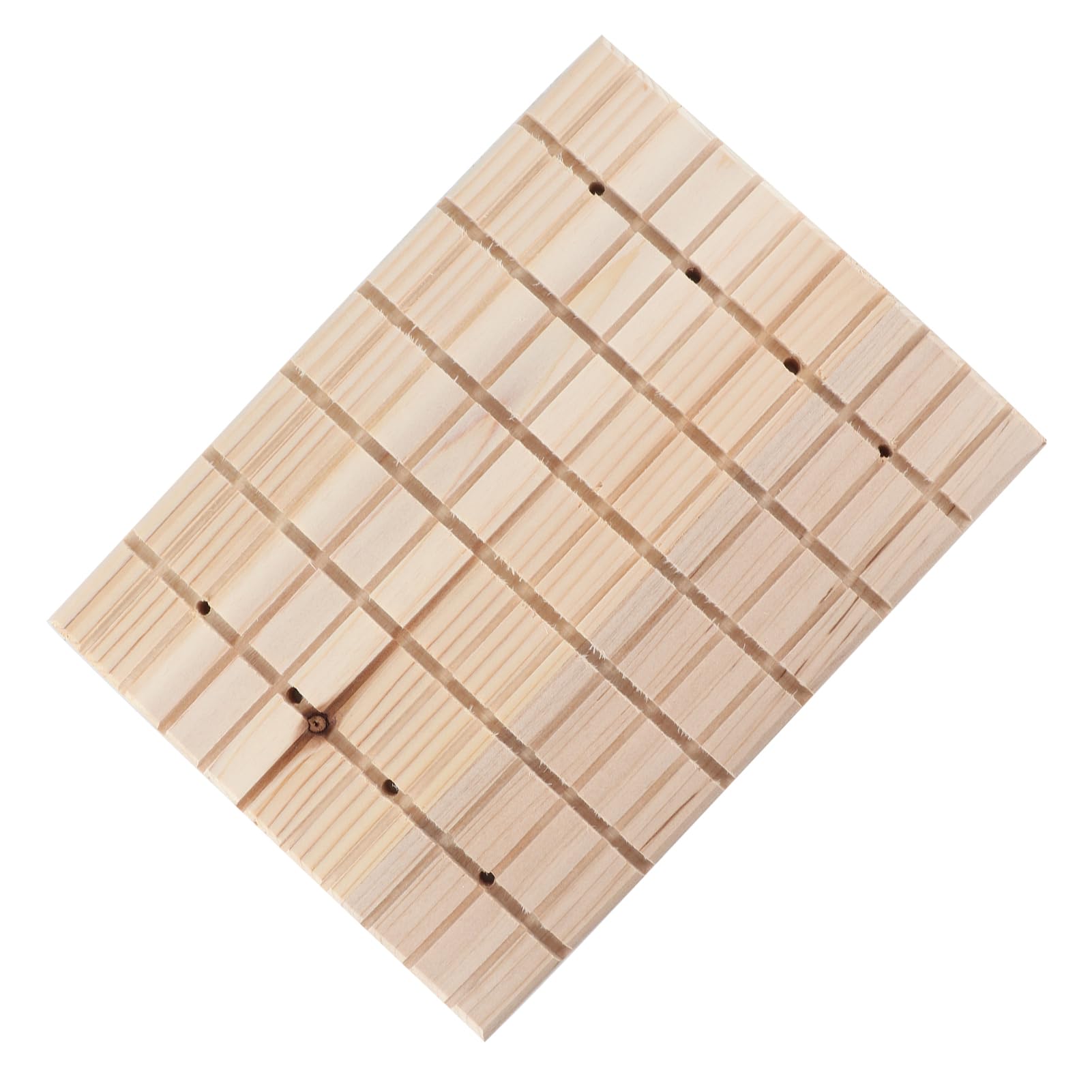 Natural Wooden Hamster Scratcher Claws Square Grooves Grinding Scratching Board Toy for Hamster Hedgehog Chinchilla Rabbit Small Animal
