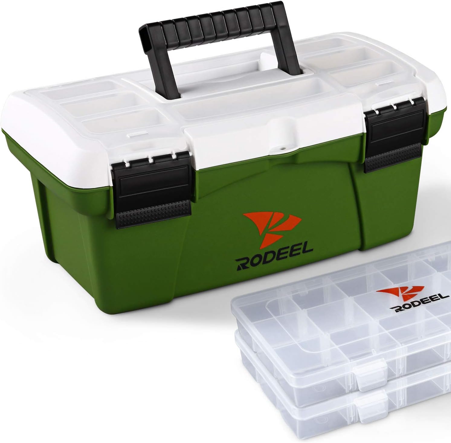 Rodeel Fishing Toolbox with 2 Extra Tackle Boxes Attached, for Storage
