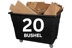 ReadySpace Commercial 20 Bushel Utility Cart with Steel Base, Poly Box Basket Truck, Laundry Cart, and Rolling Trash Bin, 51.5-Inch x 35.5-Inch x 36-Inch, 1000 Pound Weight Capacity, Black