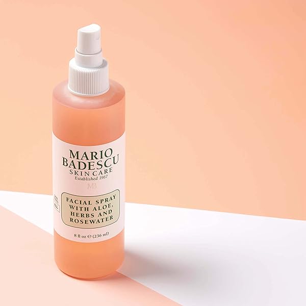MARIO BADESCU FACIAL SPRAY WITH ALOE, HERBS AND ROSE WATER FOR ALL SKIN TYPES, FACE MIST THAT HYDRATES, REJUVENATES & CLARIFIES, 8 FL OZ