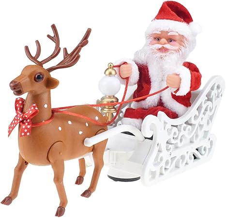 Immagini Di Renne Di Babbo Natale.Amosfun Giocattolo Di Babbo Natale Elettrico Cantare Giocattolo Di Renne Di Babbo Natale Giocattolo Auto Elettrica Regalo Di Natale Ornamento Per Bambini Compleanno Natale Senza Batteria Amazon It Casa E Cucina