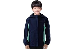 ENDIRAD Girls Boys Rain Jackets, Lightweight Waterproof Kids Rain Coats with Hood Windbreakers for Kids
