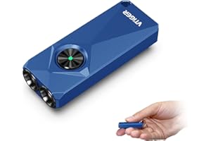 VTIGER K1 Keychain Flashlights, 800 Lumens Portable Flat Little Light,USB Rechargeable Mini Pocket EDC Flashlight with Clip,Compact LED Keyring Lights with Magnet for Everyday Carry,Camping,Emergency