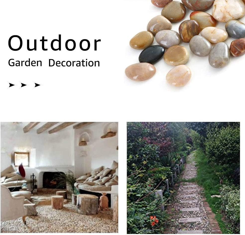 20 Pounds River Rocks, Pebbles, 1-2 Inches Garden Outdoor Decorative Stones, Natural Polished Mixed Color Stones : Garden & Outdoor