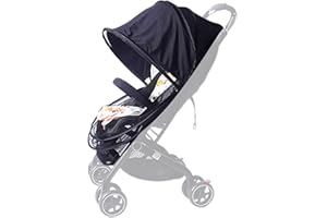 Stroller Sun Canopy - UPF50+ Breathable Cover with Gnat Netting, Zippered Privacy Shield | Useful During Summer Outings, Park