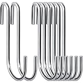 ESFUN 30 Pack Heavy Duty S Hooks Pan Pot Holder Rack Hooks Hanging Hangers S Shaped Hooks for Kitchenware Pots Utensils Clothes Bags Towels Plants -4 Inch