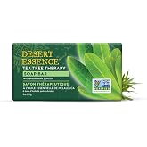 Desert Essence Tea Tree Therapy Soap Bar with Jojoba and Aloe, 5 oz | Rich, creamy lather removes daily buildup while leaving skin soft, smooth and refreshed