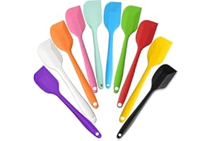 10 Pieces Silicone Spatulas,8.5 inch Non-Stick with Stainless Steel Core,Heat Resistant-500°F, Food Grade Dishwasher Safe, fo