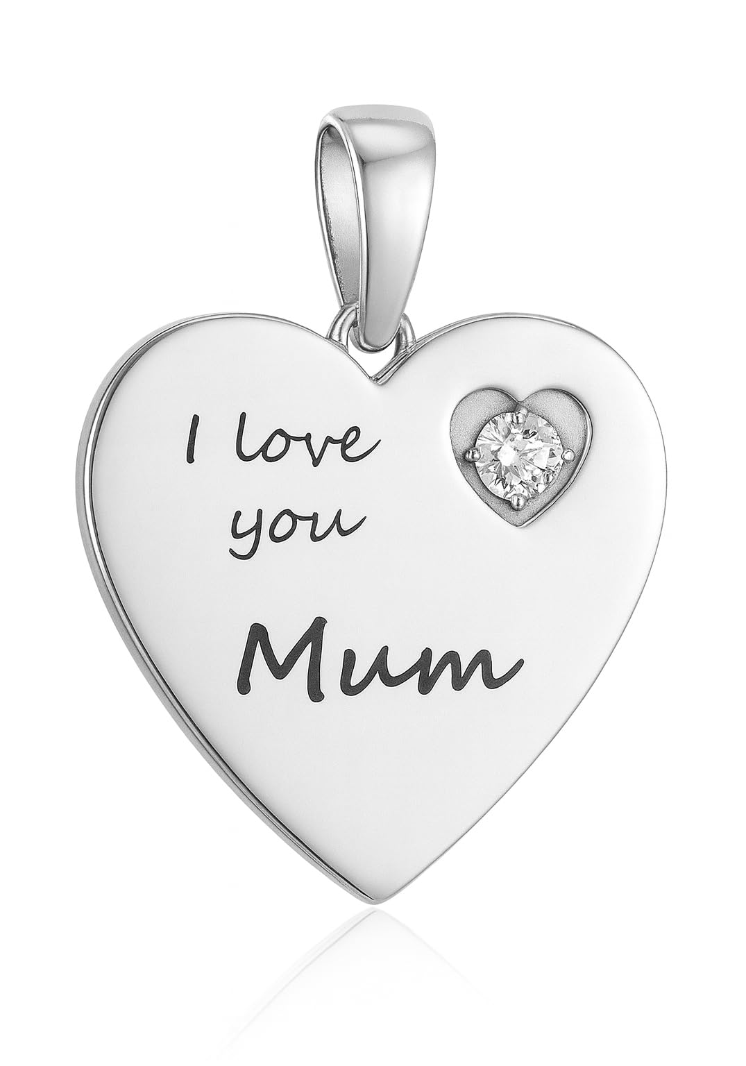 I Love You Mum Heart Charm S925 Sterling Silver Bead for Pandora Moments Women's Charm Bracelets - Her Girls Women