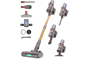 Dsoope YU7 MAX Cordless Vacuum Cleaner, 650W/55kPa/80Min, Anti-Tangle Brushroll, Touch Screen, Self-Standing Lightweight Wire