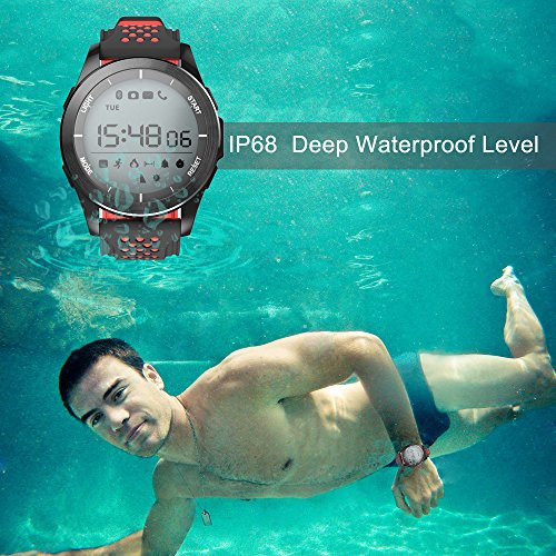 Smart Watch Waterproof IP68 Sport Watch Silicon Rubber Watchband eSmart Fitness Bracelet Support SMS/Altimeter/Pedometer/Barometer/UV /Sleep Monitor/Remote Camera/Calorie for Android iOS iPhone