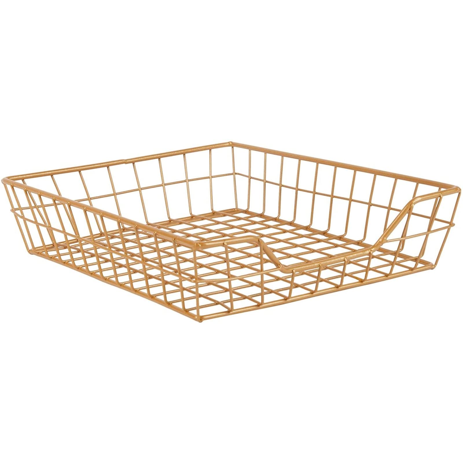 Photo 1 of Juvale Gold File Organizer - Wire Paper Tray for Letters, Mails, Office Desk Supplies (12.7x10x2.7 Inch)
