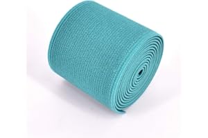 EQARP 1 Roll Flat Elastic Cord 1.5-Inch Wide by 3-Yard Double-Side Twill Elastic Band(#17 Blue-Green)