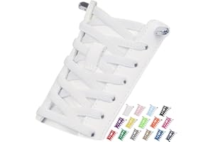 Puzeam 2 Pairs Elastic Tieless Shoe Laces for Sneakers, No Tie Shoelaces for Adults and Kids