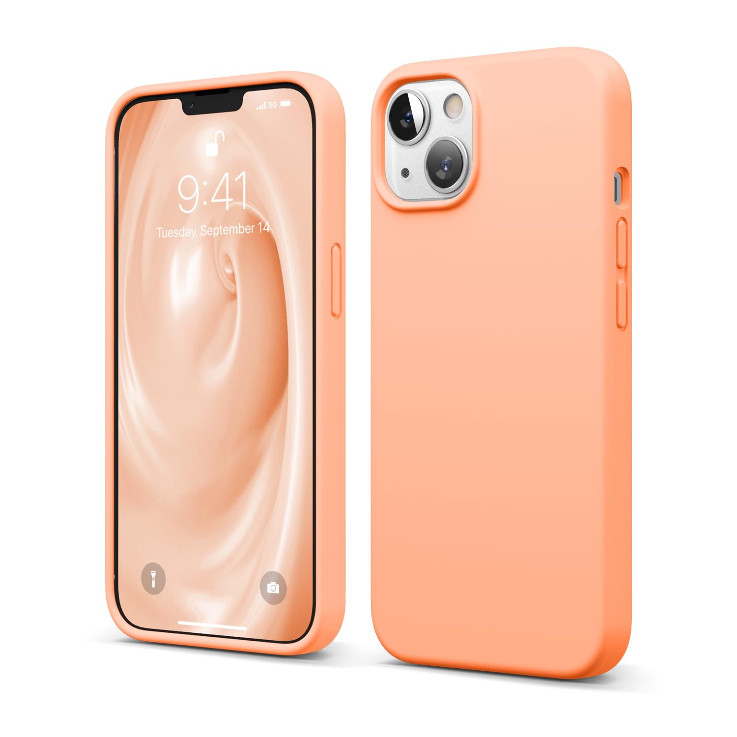elago Liquid Silicone Case Compatible with iPhone 13 Case (6.1"), Premium Silicone, Full Body Protection - 3 Layer Shockproof Phone Cover, Anti-Scratch Soft Microfiber Lining (Salmon) — image 1
